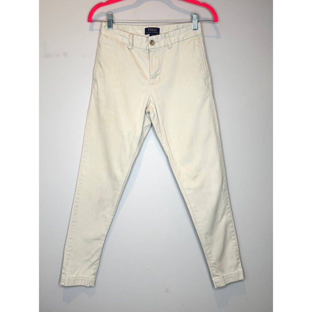olo Ralph Lauren Boys Khaki Chino Pants Size 12 Classic Preppy - Picture 2 of 9